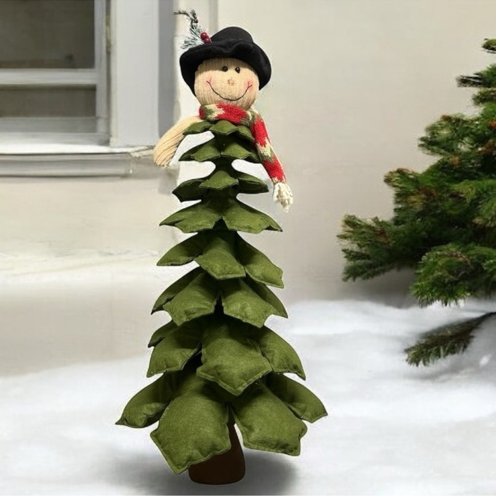 Vintage Expandable Snowman Christmas Tree Figurine